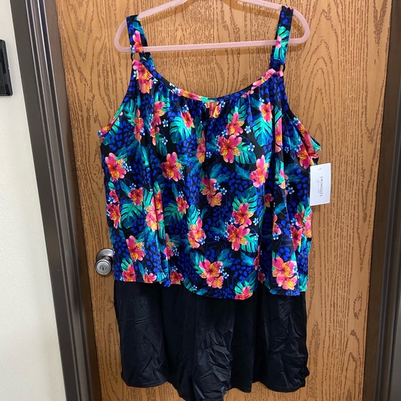 Swimsuits For All Swim Nwt Tank Overlay Swim Romper Swimsuits For